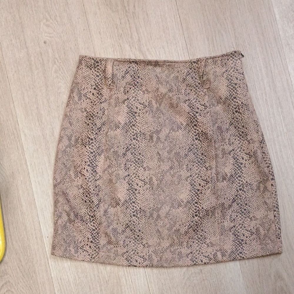 Haute Monde Tan Brown Mini Pencil Skirt